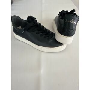 Sam Edelman Black Leather Poppy Sneakers 7.5 Minimalist Streetwear Athleisure